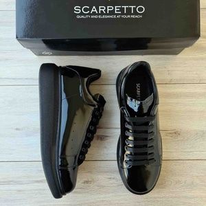 Platform Sole Black Patent Leather Sneakers